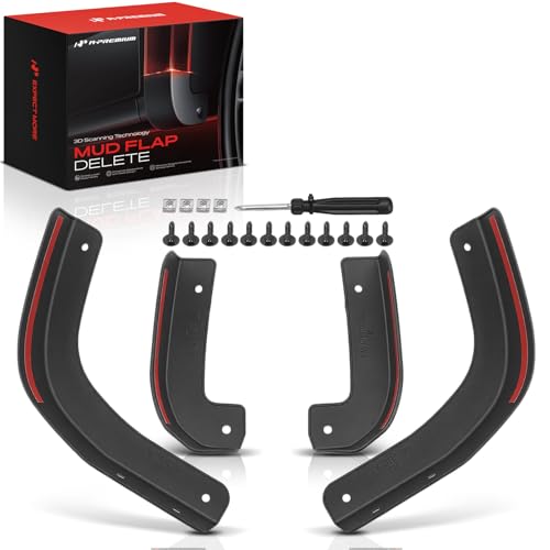 A-Premium Mud Flaps Delete Compatible with Chevrolet Silverado 1500 2019-2024 No Drilling Required Mud Guards Delete with Installation Hardware Set of 4 Front and Rear