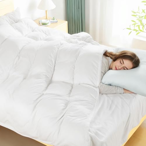 Image of NEXHOME PRO Duvet Cover Queen,White 3 Pieces Duvet Cover Set, Soft and Lightweight 100% Washed Microfiber Comforter Cover Set for All Season(White Queen, 90 x 90)-No Comforter