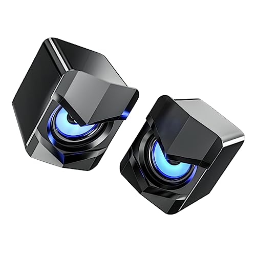 NUOBESTY 2 Piezas Altavoces USB Compactos de Escritorio para Ordenador Sonido Estéreo Multimedia Compatible con Laptop y Pc Diseño Mejorado Color Negro