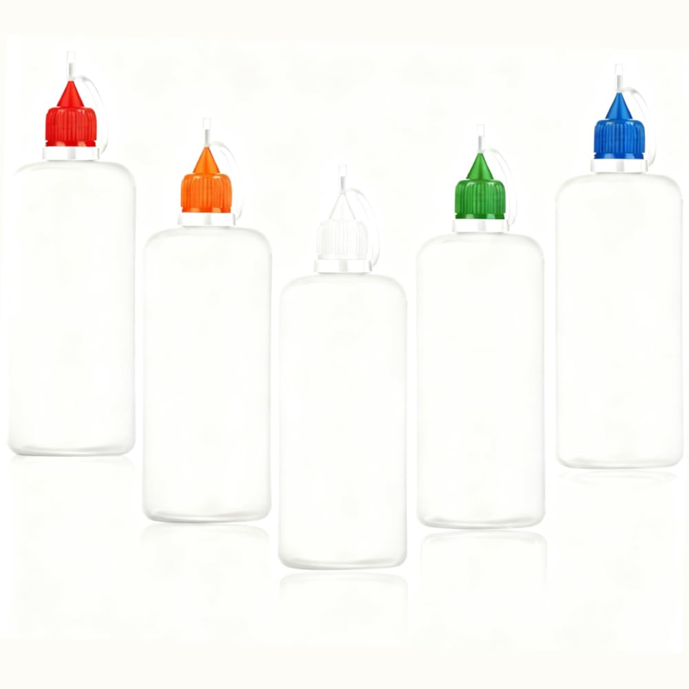 Wizard Vapes Multi Coloured 5 X Empty Plastic Squeezable Liquid Dropper Filling Bottles E-Juice Quiling Oil Needle Tip Ldpe (, 100Ml)