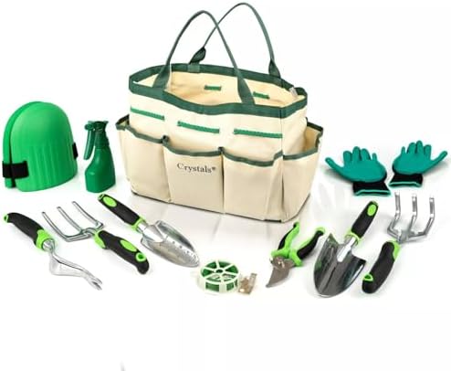Crystals Heavy Duty Gardening Tools Set, 11-Pieces Garden Tool Ki...