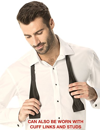 Luxe Microfiber Mens Regular Fit Solid Dress Shirt, Spread Collar - Style Denny Ivory #TOP3