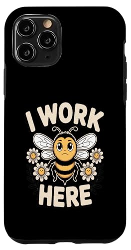 I Work Here Bee Workplace ���[���A ���p �X�}�z�P�[�X iPhone 11 Pro �p