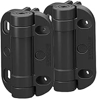 Safetech MegaKlik Self-Closing Gate Hinges SHH135 - Heavy Duty Adjustable Tension for Pool Safety, Aluminum Gates Up to 185 lbs Black