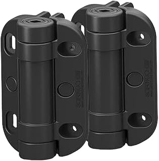 Safetech MegaKlik Self-Closing Gate Hinges SHH135 - Heavy Duty Adjustable Tension for Pool Safety, Aluminum Gates Up to 185 lbs Black
