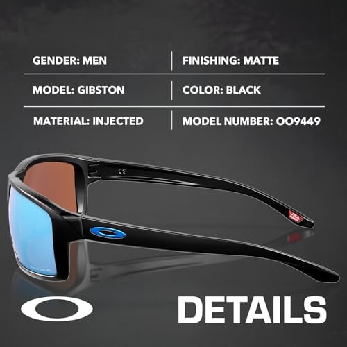Image of Oakley GIBSTON OO9449 Rectangle Shape Sunglasses With Official Eyewear Kit | Men's Sunglasses