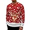 Weihnachtspulli für Damen und Herren Lustig Weihnachtspullover Unisex Ugly Christmas Sweater Schneeflocken Rentier Rudolph Weihnachts Pullover Rundhals Warme Strickpullover Weihnachtsoutfit