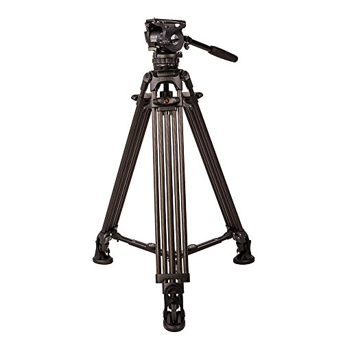 Ikan 2 Stage Carbon Fiber Video Tripod W/ Gh06 Fluid Pan/Tilt Head, Maximum Height: 73″, 75Mm Bowl, Variable Tilt/Drag, 13.2 Lb Capacity, Includes Padded Shoulder Bag (Eg06C2) - Black #TOP4
