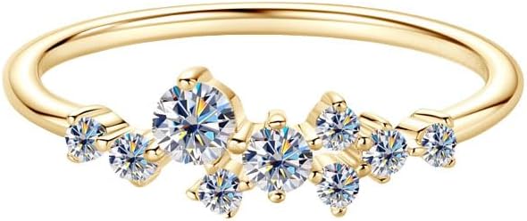 14K Gold over S925 Sterling Silver Floral Cluster Diamond Statement Ring for Her, Blooming 0.3 Carat VVS1 D-Color Design, Symbolizing Moment of Blossoming Romance