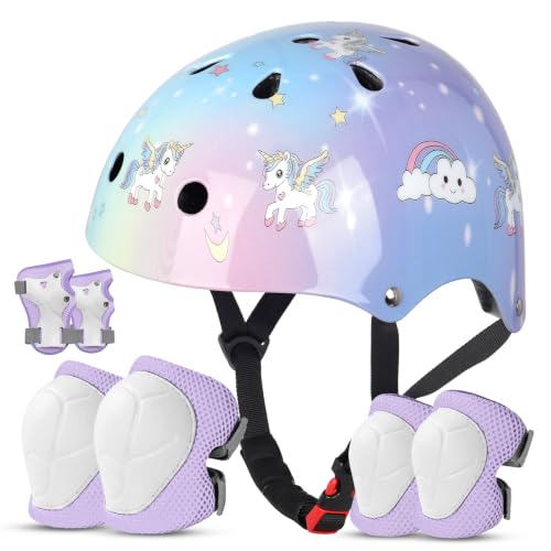 Toddler Unicorn Bike Helmet with Pad Set for Kids Ages 2-6 (