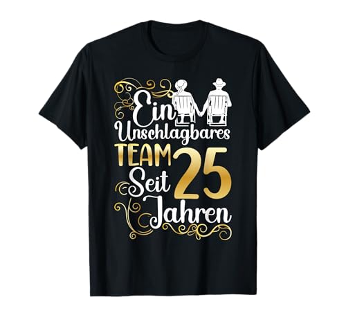 Silberhochzeit 25 Jahre Verheiratet Hochzeitstag T-Shirt