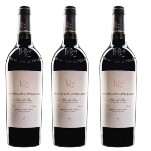 Pago de los Capellanes Reserva 2021 | 3 Botellas | Vino Tinto Premium de la Ribera del Duero | Crianza 18 Meses en Roble Francés | Complejo y Elegante | 750 ml