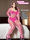 Aucute Sexy Dessous Damen für Sex Bodystockings Ouvert Netz Bodys Reizwäsche Fischnetz Nachtwäsche Rosarot