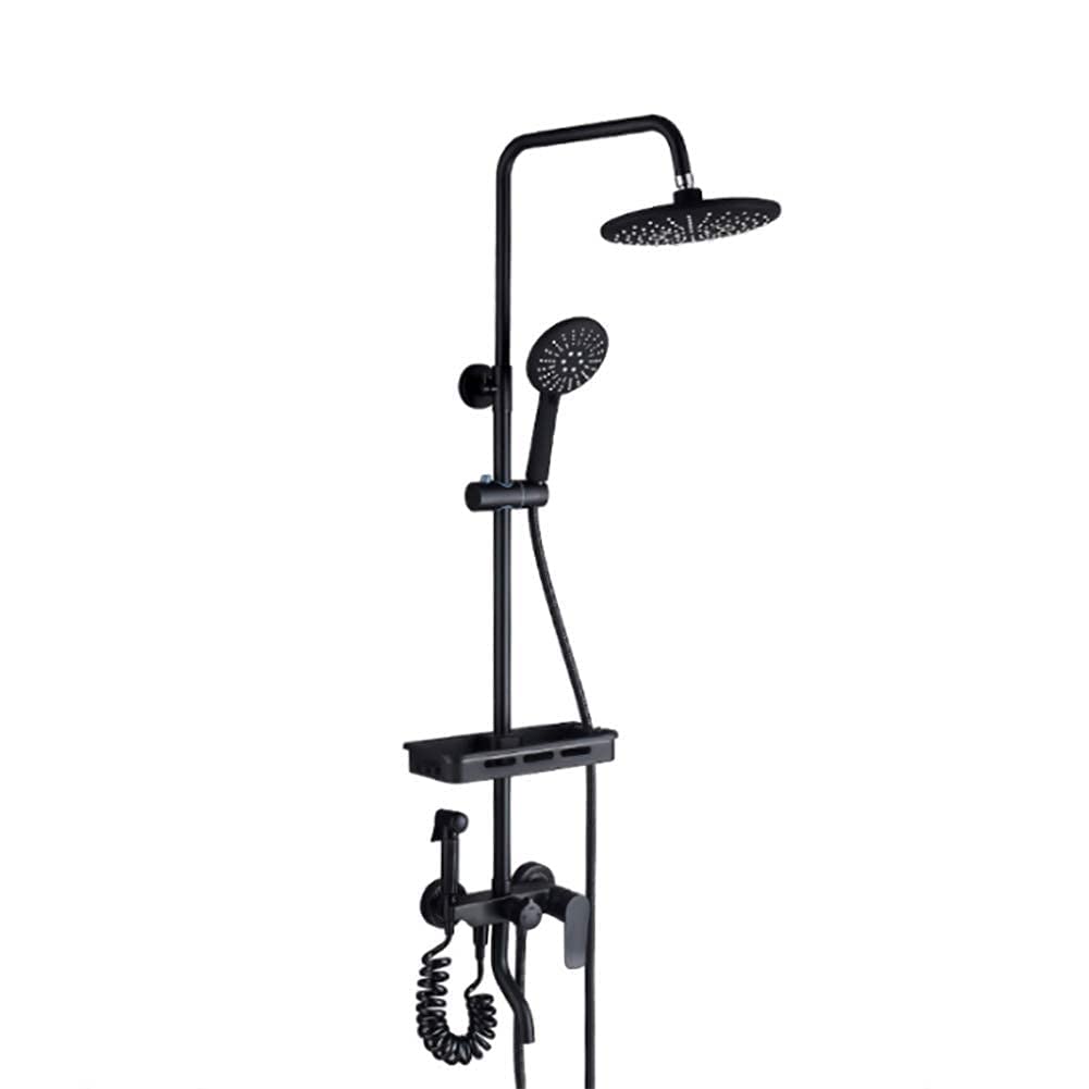 Système de douche noir mat suralimenté pour booster la pression d'eau de votre douche