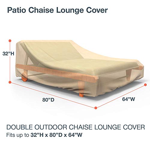 Empirepatio Classic Nutmeg Double Patio Chaise Lounge Cover, 32" H X 64" W X 80" Deep #TOP1