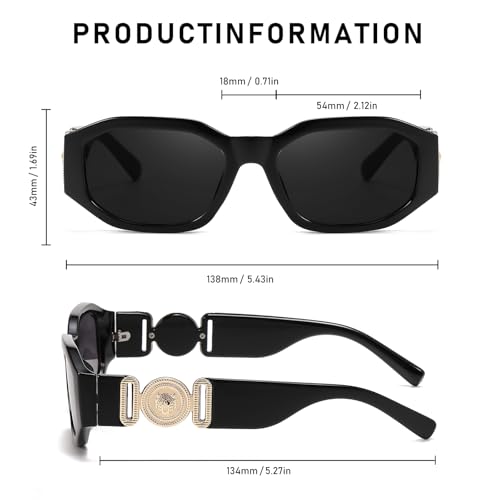 Vintage 90s Small Rectangle Sunglasses, Trendy Narrow Square Shades for Women and Men, UV Protection4