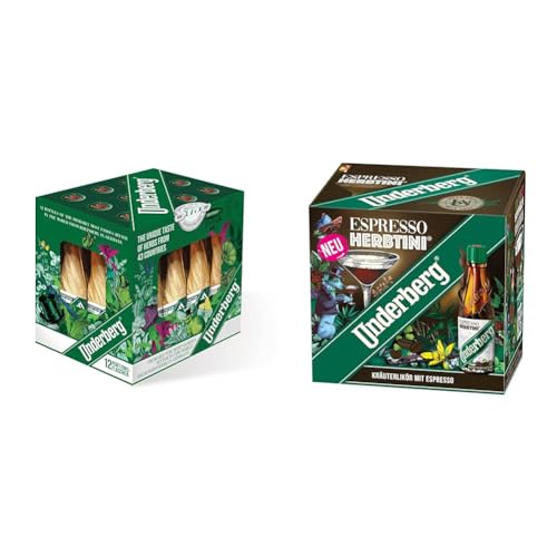 Underberg Kräuterkiste (12 x 0.02 l) + Underberg Espresso Herbtini - After-Dinner-Fusion-Drink - Kräuterspirituose mit Espresso (12 x 0,02 l)