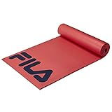 FILA Accessories Alfombrilla de yoga extra gruesa para entrenamientos de fitness y gimnasio. Incluye correa de transporte, 72 pulgadas de largo x 24 pulgadas de ancho x 10 mm, rojo (legacy)
