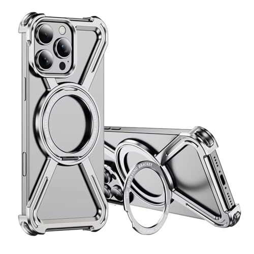 Coque iPhone 16 Pro métallique aluminium argentée compatible MagSafe