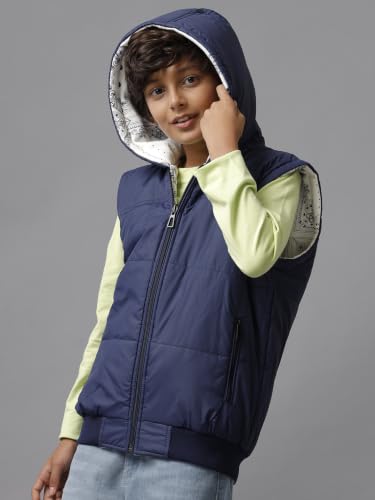 Image of Under Fourteen Only Boys Winter Jacket, Full Sleeve,Sleeveless Quilted Puffer Jacket with Front Closure, Casual Warm Jacket for Kids, Lightweight Winterwear for School, Outdoor Play and Travel