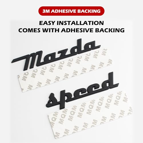 Image of Rear Trunk Mazzda Speed Emblem Decor Badge Decal Compatible with Full Range of Mazzda 3 6 CX MX Miata, etc (MS Black)
