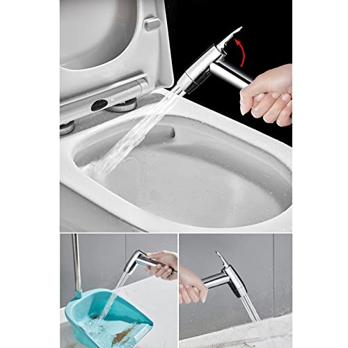 Kit bidet à main avec flexible de 2m et double robinet chromé G1/2 - 7