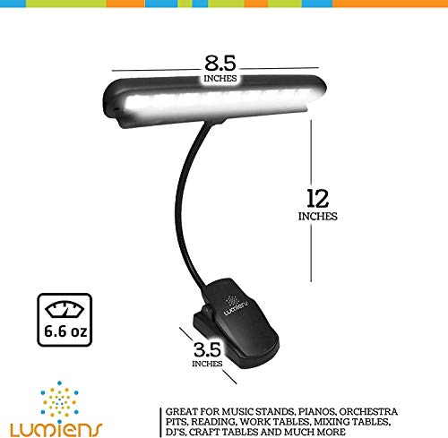 Lumiens L9 - Music Stand Light Clip On - Led Musician Lamp For All Music Stands, Pianos, Orchestra Pits, Work Tables, Desks, And More - #1 Among Music Stand Lights - Aa Battery Powered #TOP5