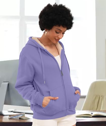 Image of SWISSWELL Hoodies for Women Winter Fleece Sweatshirt - Full Zip Up Thick Sherpa Lined Hooded Jacket
