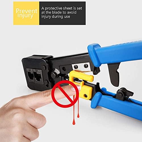 Image of COOLCOLD Crimping Tool RJ45 | Tools Kit, Pass Through Cat5 Cat5e Cat6 Professional Heavy Duty Crimping tool with Lan Tester, Universal Wire Stripper, 20pc Rj45 Connector, 20pc Boot, Wire Cutter