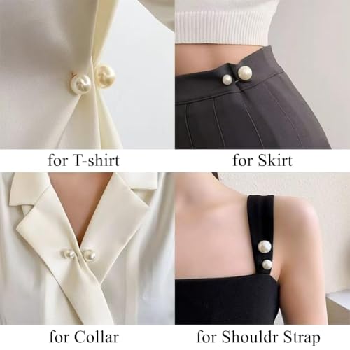 Image of 15PCS Pearl Brooch Safety Pins, Pant Waist Tightener Sharp Pins for Sweater Shawl Collar Dress Cardigan Shirt Jeans Clothes Accessories Decoration for Women