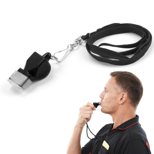 teashow Referee Whistle with Cushioned Mouth Grip & Elastic Lanyard