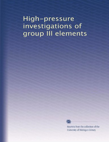 Investigations à haute pression des éléments du groupe III