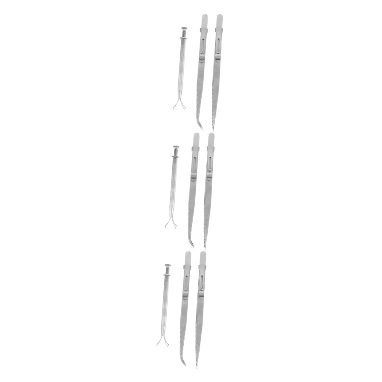 TEHAUX 3 Set di Pinzette di qualità in Acciaio Inossidabile Resistente per Gioielli Impugnatura Comoda per Un Facile Utilizzo