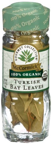 McCormick Gourmet Collection Turkish Bay Leaves, Organic, Non GMO, Our Best Herbs & Spices, Aromatic Laurel Herb, Tea-Like Flavor, Elevate Soups, Stews & Tomato Sauces, 0.18 oz