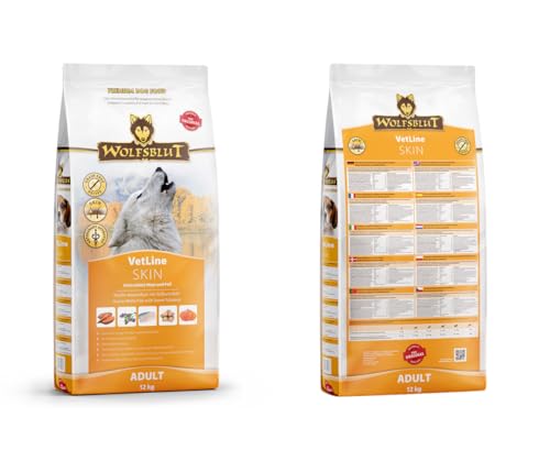 Wolfsblut Vetline Hundefutter - Skin & Coat, 2x12kg - Sparbundel, Sparpaket - inklusive Warnicks Tierfutterservice Hundesnack Goodie