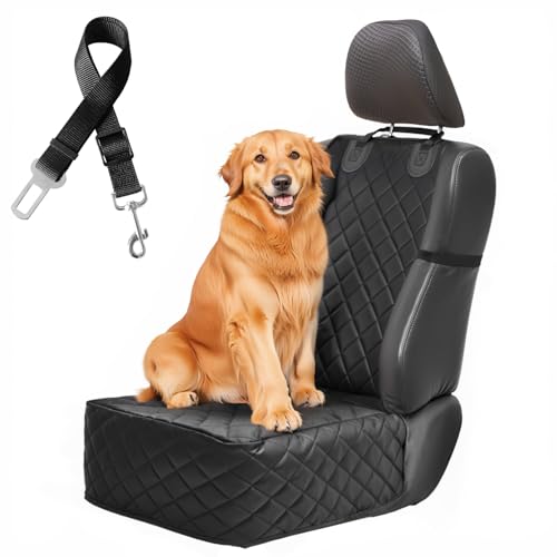 WwuHua Coprisedile anteriore per cani, coprisedile auto per animali domestici, coprisedile anteriore con imbracatura per animali domestici, impermeabile e antiscivolo, per camion, auto, SUV, auto