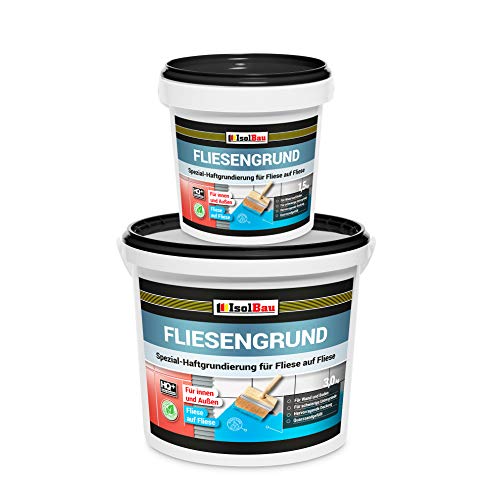 Isolbau Fliesengrund Blau 4,5 kg - Fliese auf Fliese Fliesen-Grundierung für Wand- & Bodenfliesen im Innen- & Außenbereich – Ansicht 1