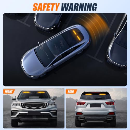 Image of Nilight 32LED Amber Dash Strobe Light w /Controller Windshield Mount | User-Friendly Panel 2-in-1 Deck Split Flashing Lights for Truck Construction Pickup Interior Front /Rear Mount 36 Modes