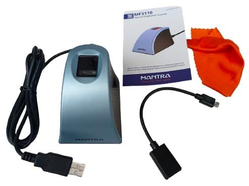 Yukonics L1 Mantra MFS110 | Biometric Fingerprint USB Scanner with C Type OTG | RD Services & Latest Version | with High Security and Durability Device (Metallic Blue)