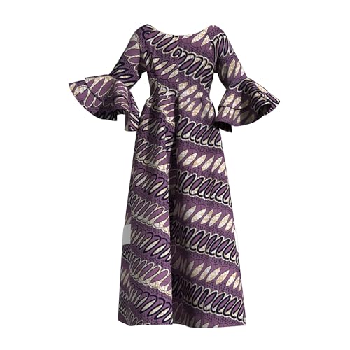 Image of iooiooi Womens African Print Party Maxi Dress Tradition Dashiki Ankara Long Dress & Headwrap