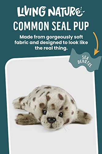 Living Nature Robbenjunges, realistisches, Flauschiges Robben-Kuscheltier für Babys, Jungs, Mädchen und Erwachsene, nachhaltiges Stofftier für Kinder, Geschenke zur Geburt