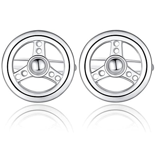 Gemelos para camisa de volante de auto HONEY BEAR plata miniatura 1