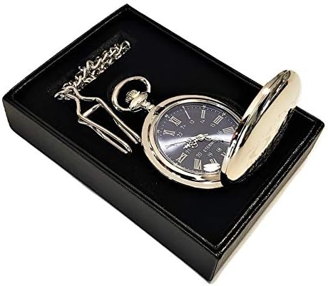 Reloj de bolsillo personalizado, reloj de bolsillo personalizado grabado. Caja incluida, cadena de acero inoxidable y grabado incluido.