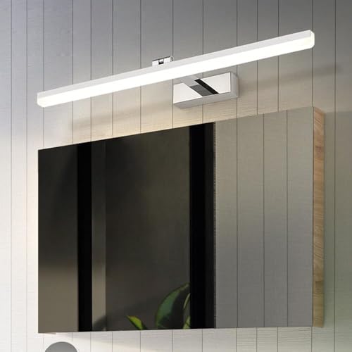 Silver Adjustable Vanity Light LED Cool White Over Mirror Lamp Long Strip Makeup Wall Lamp for Dressing Table Washroom(50cm) – Image 3