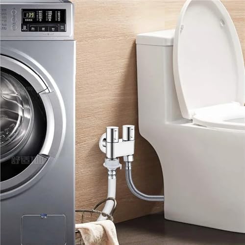 Rociador divisor de agua 2 en 1 for baño con válvula angular gris para pared 3