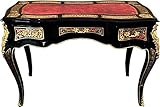 Tiefe ca.: 59 cm Casa Padrino Barock Boulle Sekretär im französischen Stil Schwarz/Rot/Gold 120 cm - Handgefertigter Antik Stil Schreibtisch - Barock Büro Möbel