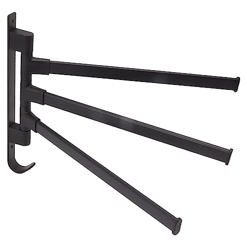 Swivel Towel Rail 3/4/5 Arming 30 Cm Swivel Towel Rail 180¡ã Rotation Towel Holder Aluminum Swivel Arm Towel Rail for Bathroom Black (3 Arms) - Image 4
