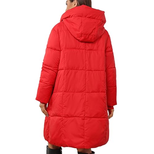 Women's Thick Down Jacket Mid-Length Hooded Warm Coat Winter Quilted Padded Jacket3
