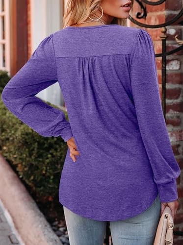 BETTE BOUTIK Long Sleeve Shirts for Women Fall Tops Dressy Blouses Crewneck Tunic Tops for Leggings S-3XL