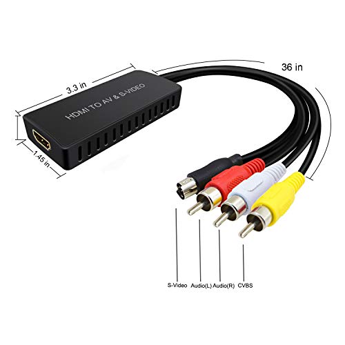 image for Dingsun HDMI to SVideo Adapter, HDMI to AV CVBS Svideo Converter for P